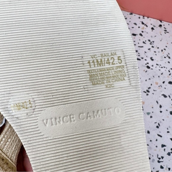 NEW Vince Camuto BAILAH Tan Cross Strap Espadrille Women’s Wedge Sandals Sz 11 - Picture 8 of 11
